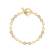15 mm Double Beam Alterno Chain Bracelet with Pavé Links