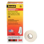 3M 7000006097 Scotch® Vinyl Color Coding Electrical Tape 35, 3/4 in x 66 ft, White, 10 rolls/carton