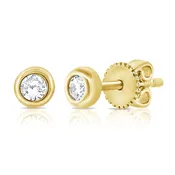 14K Gold Diamond Tiny Stud Earrings