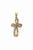 10KY Cross with white gold crucifix