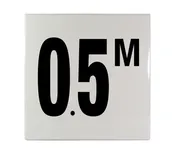 0.5 M Ceramic Smooth Tile Depth Marker 6 Inch x 6 Inch with 4 Inch Lettering