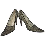 Christian Dior Black Chantilly Lace High Heeled Pumps 36 1/2"