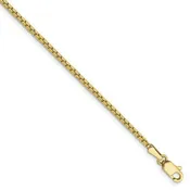 10K & 14K Gold Box Bracelet — 0.9–1.9mm
