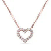 14k Gold Diamond Heart Pendant
