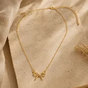 18K Gold Dipped Bow Pendant Necklace