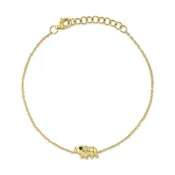 0.02Ct Black & White Diamond Elephant Bracelet Sc55022602