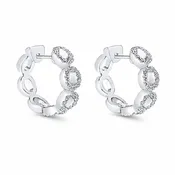 14k White Gold Huggie