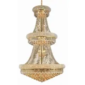 Elegant Lighting Primo 32 Light 30 Inch Crystal Chandelier In Gold With Royal Cut Clear Crystal V1800G30G/RC