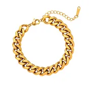 Alexus Water Resistant 18K gold plated Stainless Chain Bracelet in Gold