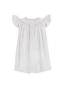 20006-Smocked Star Bishop Off White Baby Girl Dress