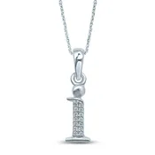 .03 ct. tw. Diamond Initial 'I' Pendant in  10K White Gold - PEOX8102A1TW