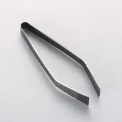 Angled (Kansai Style) Black Oxidized with anti-slip Steel Fishbone Tweezers  120mm