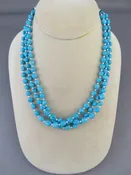 Three Strand Sleeping Beauty Turquoise &amp;amp; Sterling Silver Necklace