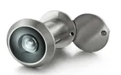 200˚ Glass Lens Door Viewer with Privacy Cover For Doors 1-3/8" to 2-1/4", Brass Material, Satin Nickel Finish