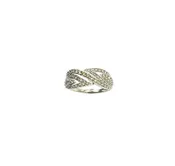 10K White Gold 1CTW Champagne & White Diamond Multi-Row Crossover Band Ring