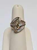 10K Gold Ring 0.3ct Round Diamonds 3.6g
