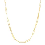 14K Paperclip Bar Fashion Chain Necklace