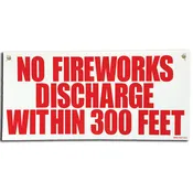 “NO FIREWORKS DISCHARGE” Plastic Signs (6-Pack)