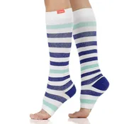20-30 mmHg: Thick Stripe (Open Toe Sock - Cotton)