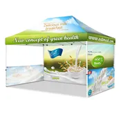 10’x15′ Custom Printed Pop Up Tent Kit, Full Wall & 2 Half Walls
