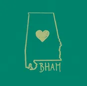 BHAM Heart on Men's Long Sleeve Performance Cotton Tee