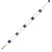 Amethyst Yellow Gold Ladder Bracelet — Stucchi Jewelers