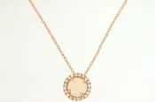 14kt Rose Gold Opal & Diamond Pendant