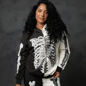 Adult Unisex Hoodie - Black & White Skelly
