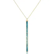 14K yellow gold Long Matchstick Necklace  with Ombré Blue Topaz - by Jane Taylor Jewelry — jane taylor jewelry