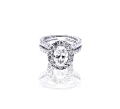 Oval Diamond Halo Engagement Ring