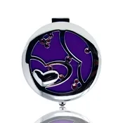 1X/2X Magnifying Double-Sided Purple Diamond Compact Mirror (JP21)