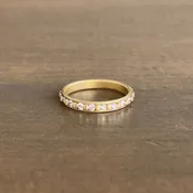 18k Gold Raised Dot Band with Sprinkle Diamonds