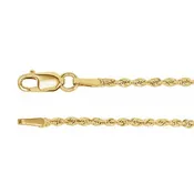 14K Gold 1.5 mm Diamond Cut Rope Chain Twist 24" Chain