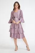 2-Piece Jacket Short Tiered Dress by Lenovia 5283