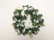 Christmas - Wreath with White Poinsettias &amp;amp; Berries