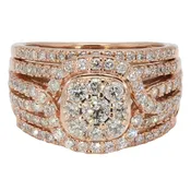 10K Rose Gold Diamond Ring| 2.00 CT TDW| 7.73 Grams| Size 6″- R13779