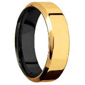 22K Yellow Gold + Polish , Polish Finish + Zirconium