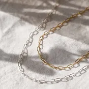 14K White Gold 2.10mm Paperclip Chain Necklace