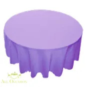 120 Inch Round Polyester Tablecloth Lavender | All Occasion Rentals