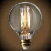 12 LED Filament Edison Globe Bulb - G25 Vintage - 7 Watt - Clear - 2700K