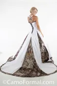 * 8890 A-Line Halter Wedding Gown with Camo Godets