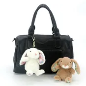 4 pcs adorable plush floral ear bunny bag charms/ key chains/ key charms