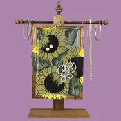 Hand-Painted Earring Holder – Sunflowers Design | Classic Series