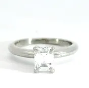 0.75 CT Emerald Cut Diamond Solitaire Ring Platinum G/VS1 Size 4