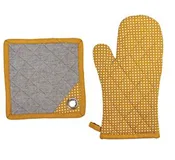 Cotton Polka Dot Hot Mitt, Mustard