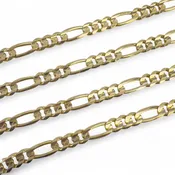 14k Solid Yellow Gold Figaro Link 6.80mm Chain Necklace 30" 57.5 grams ITALY