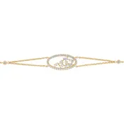 18K Gold Diamond Bracelet, oval