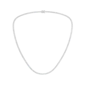 10.00ctw EF/VS Lab Grown 4prg Straight Line Necklace 14KW