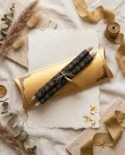 Black Velvet and Golden Royal Scroll Invitation | Custom Scroll Invitation Card ACDSC-12
