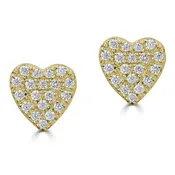 14K DIAMOND HEART STUD EARRING